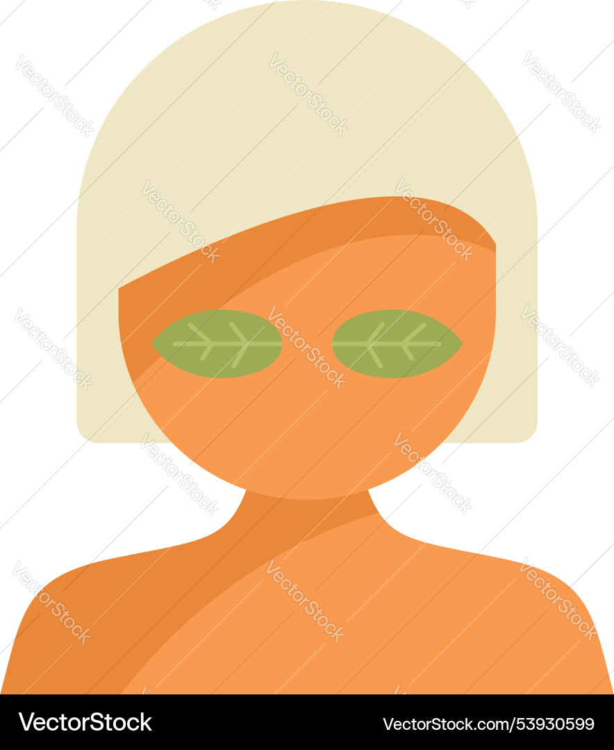 Frau entspannend mit Gurken Gesichtsmaske im Spa Frau entspannend mit Gurken Gesichtsmaske im Spa vektorbild