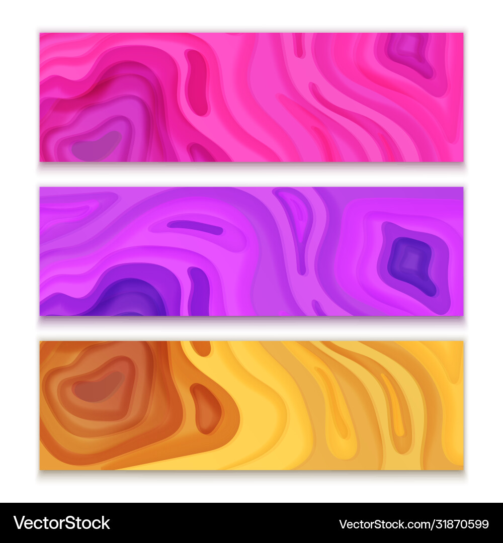 Horizontale Banner Set 3d abstrakter Hintergrund Horizontale Banner Set 3d abstrakter Hintergrund vektorbild
