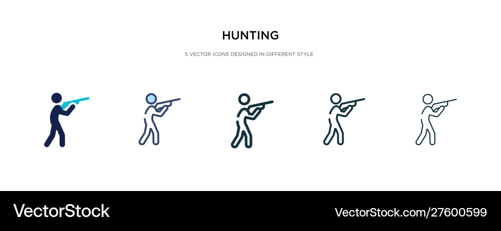 Hunting icon in different style two colored Hunting icon in different style two colored vector image