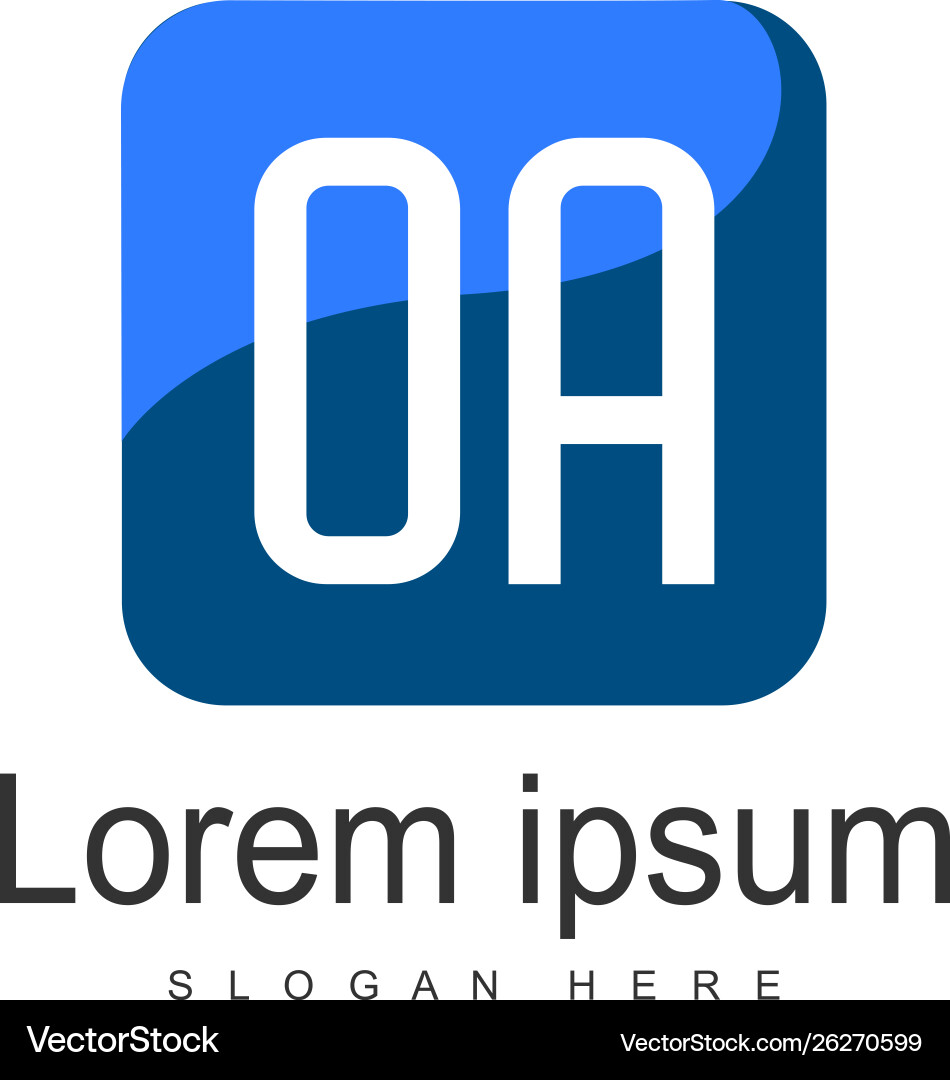 Initial oa logo template with modern frame Initial oa logo template with modern frame vector image