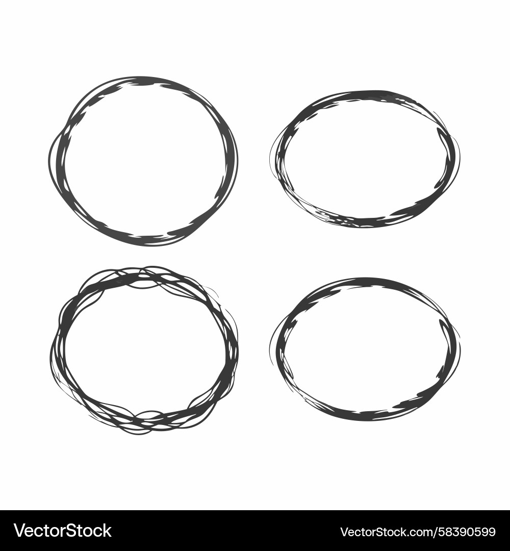 Irregular Circular Frames Set Vector Image
