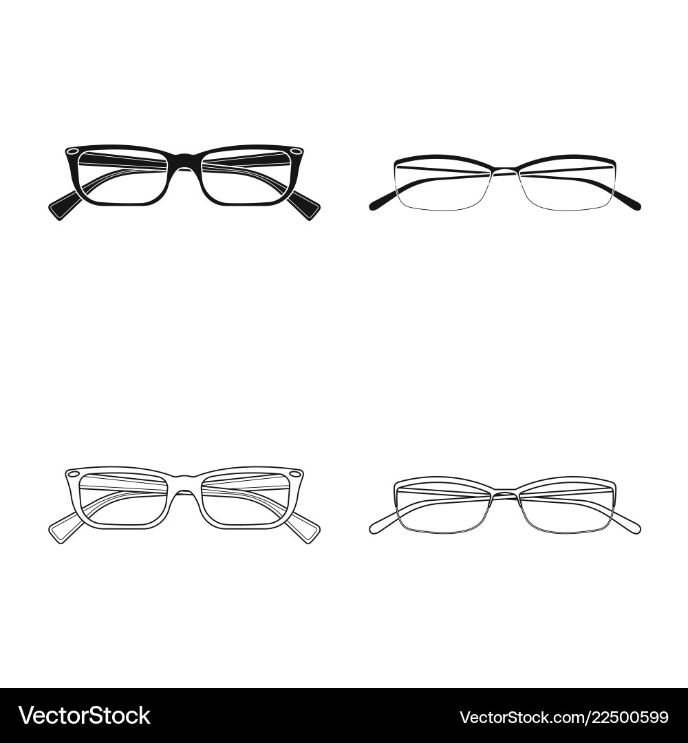 Isolated object of glasses and frame sign Vector Image
