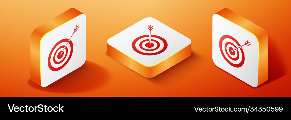 Isometric target with arrow icon isolated Isometric target with arrow icon isolated vector image