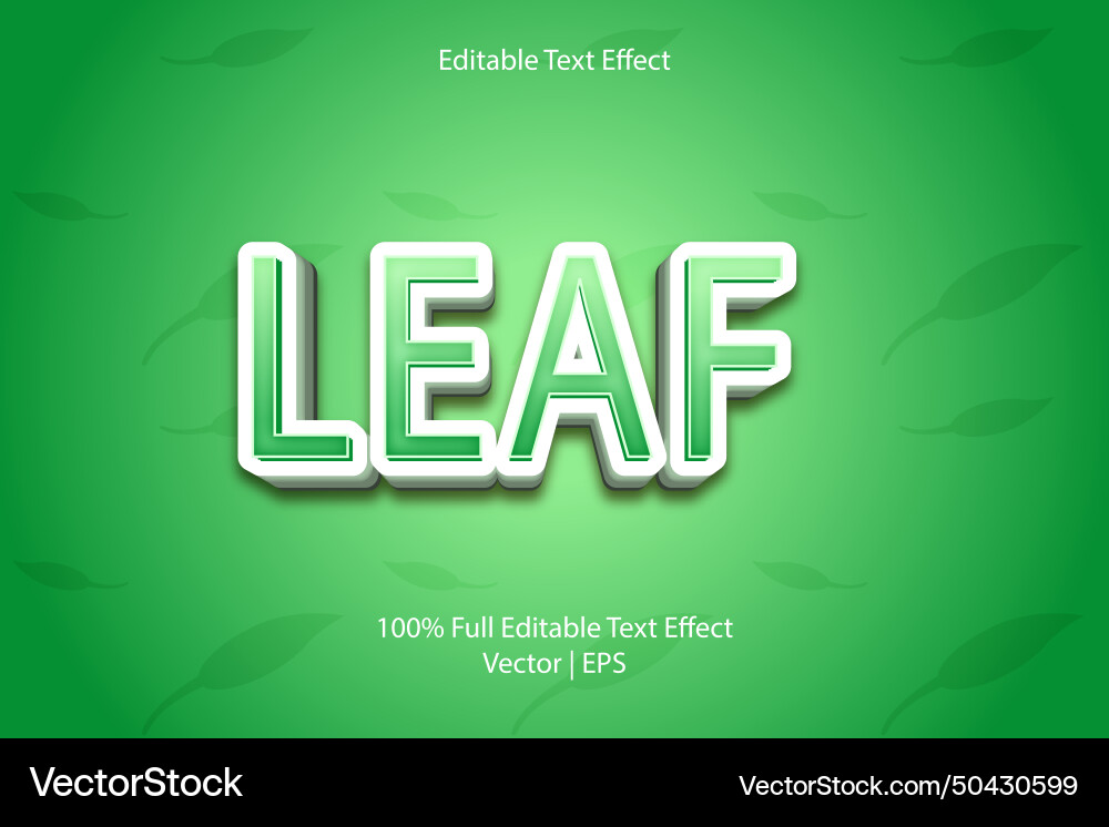 Leaf editable text effect Leaf editable text effect vector image