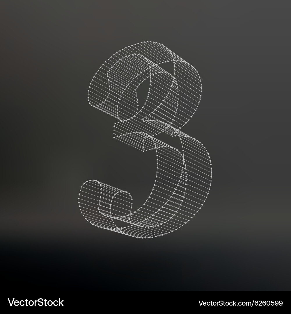 Low poly numbers font polygon number Vector Image