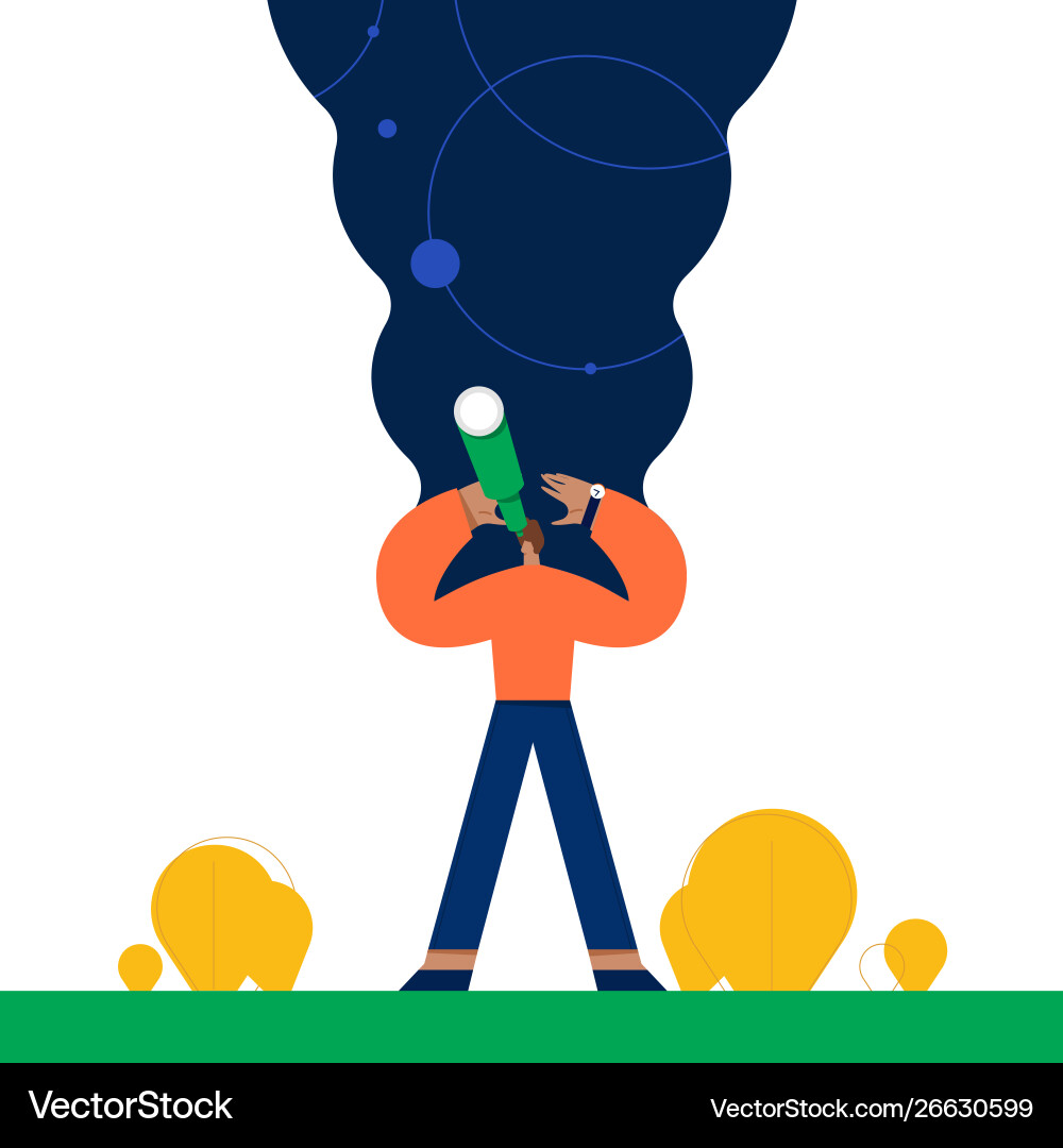 Man exploring space flat vector image