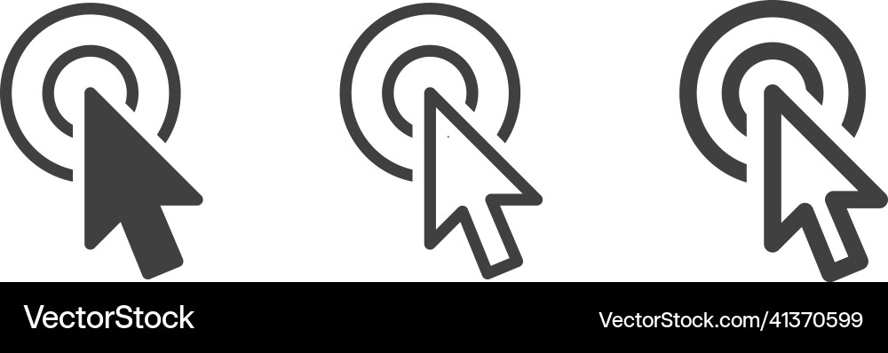 Mouse click cursor icon computer clicking arrow vector image