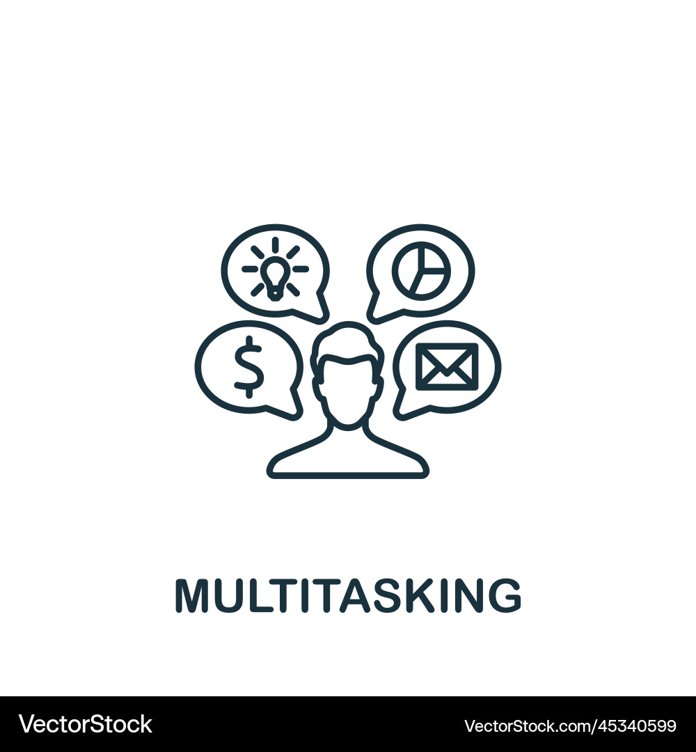 Multitasking icon monochrome simple project Multitasking icon monochrome simple project vector image