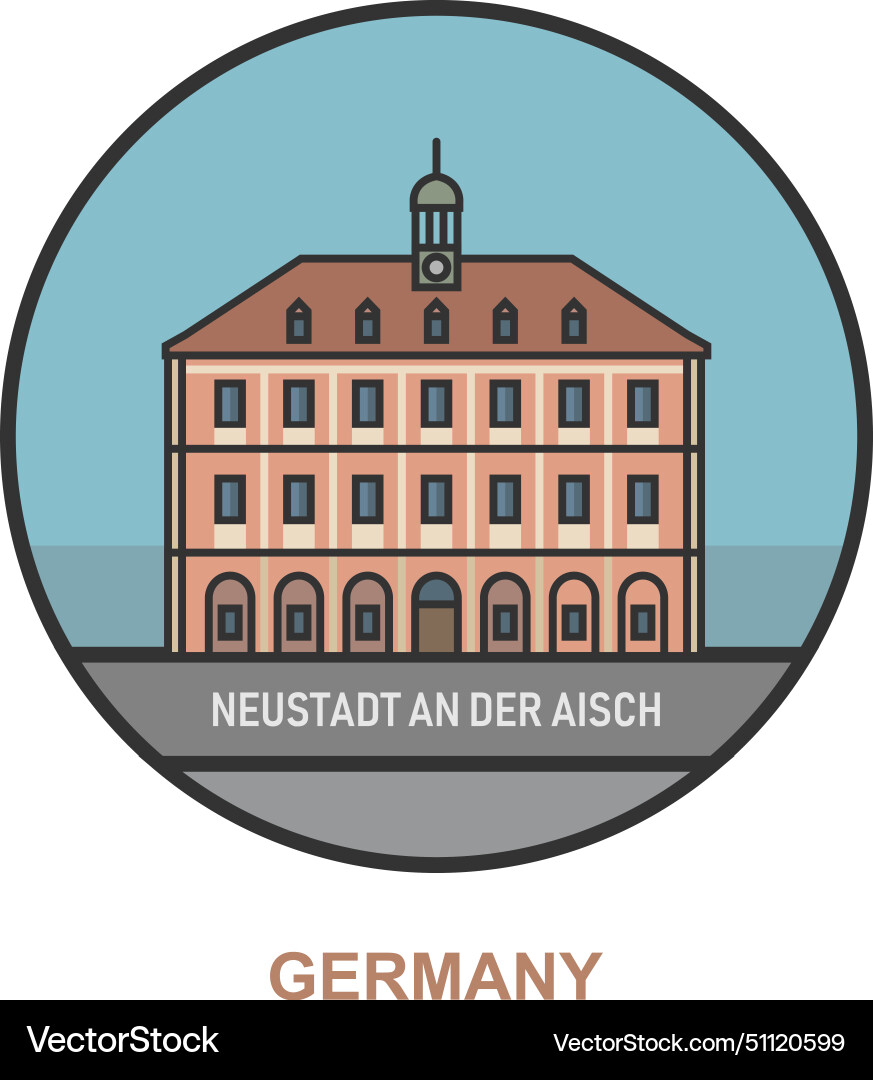 Neustadt an der aisch cities and towns in germany Vector Image