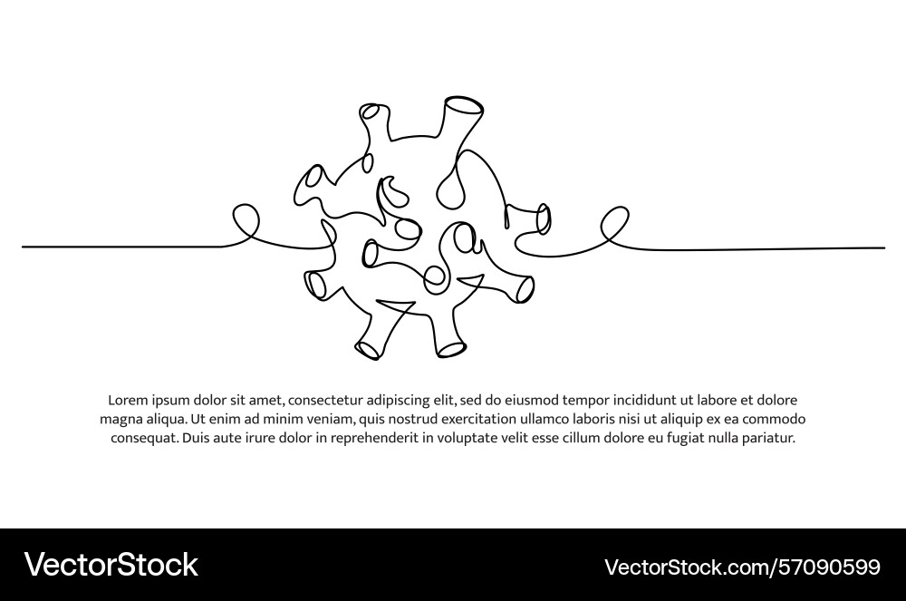 One line virus abstract minimal continuous One line virus abstract minimal continuous vector image