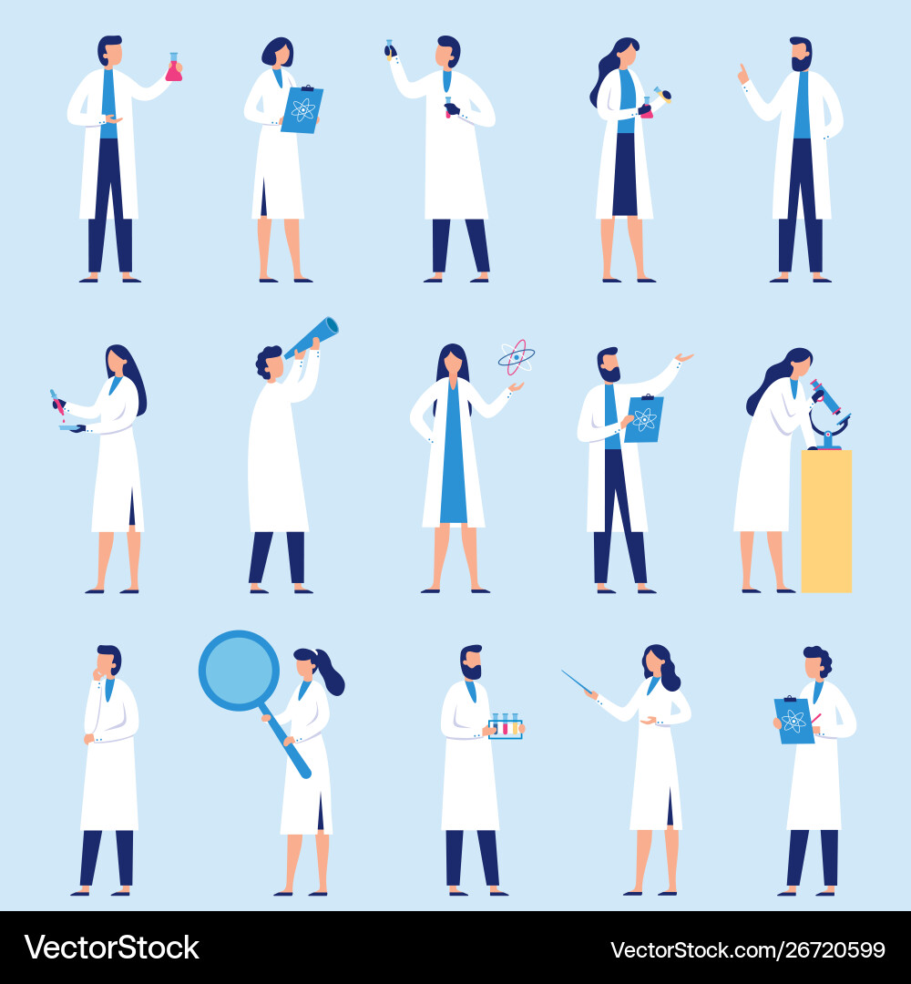 Science Lab Professionals - Scientists Group Vector Image