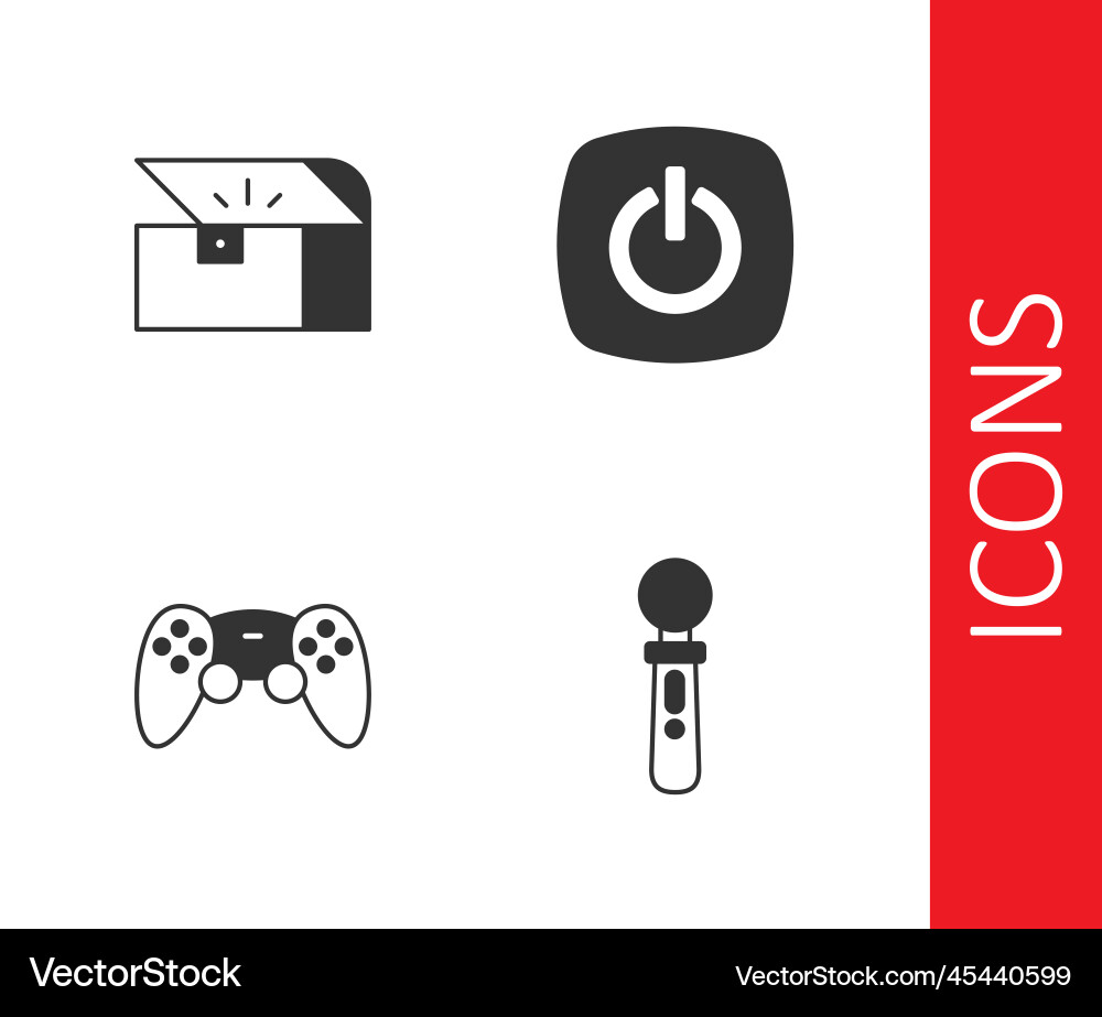 Set vr controller game chest for joystick Set vr controller game chest for joystick Vector Image