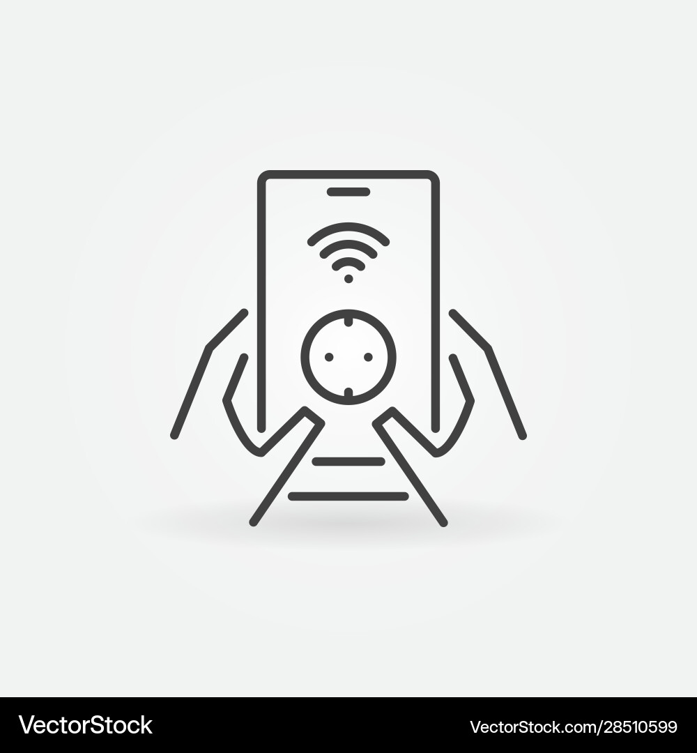 Smartphone with smart socket in hands Smartphone with smart socket in hands vector image