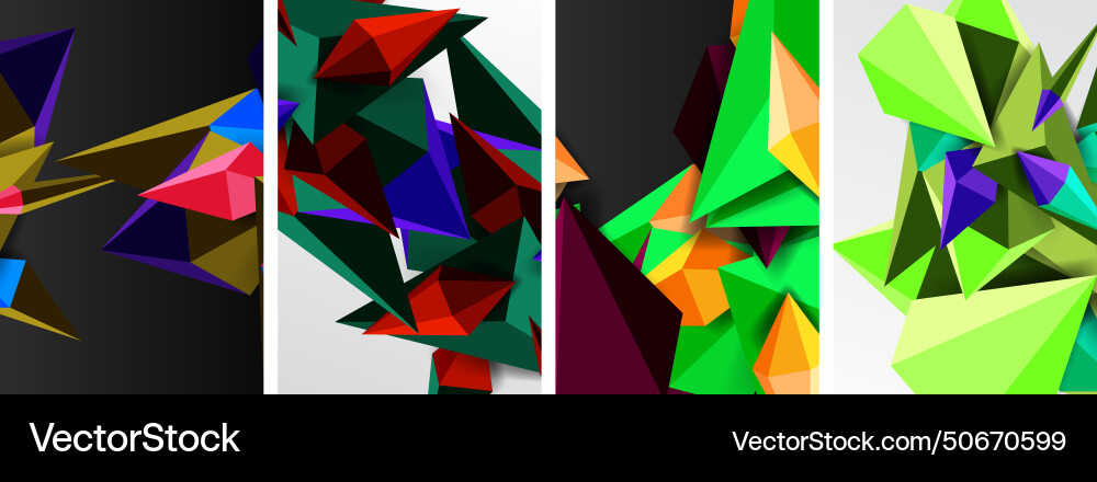 Triangle abstract concepts poster set Vector Image