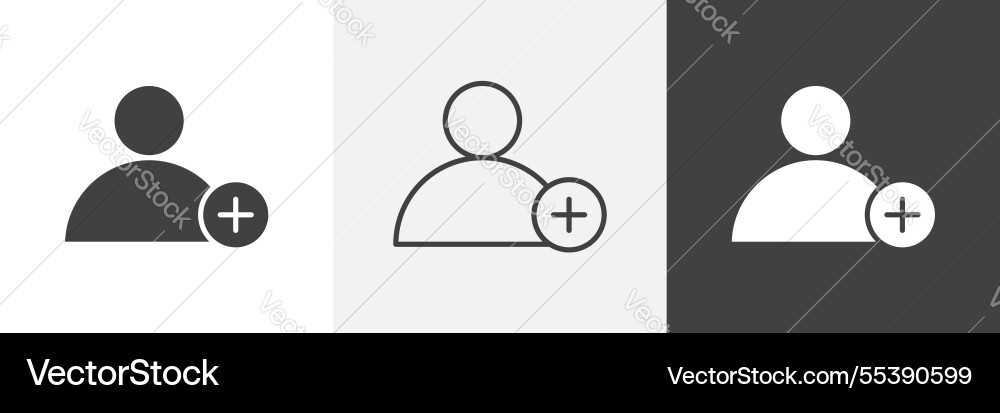 User add icons graphics pack User add icons graphics pack vector image