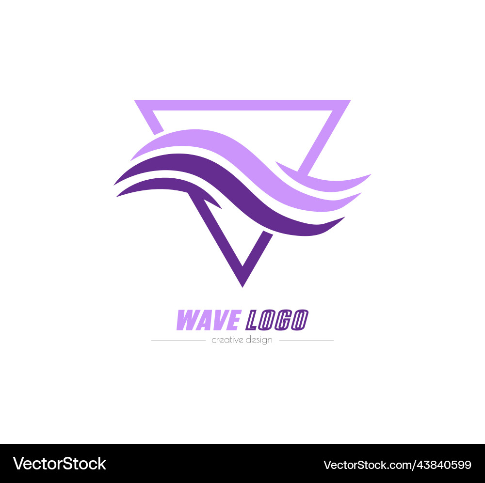 Wave template with a in triangle Wave template with a in triangle vector image