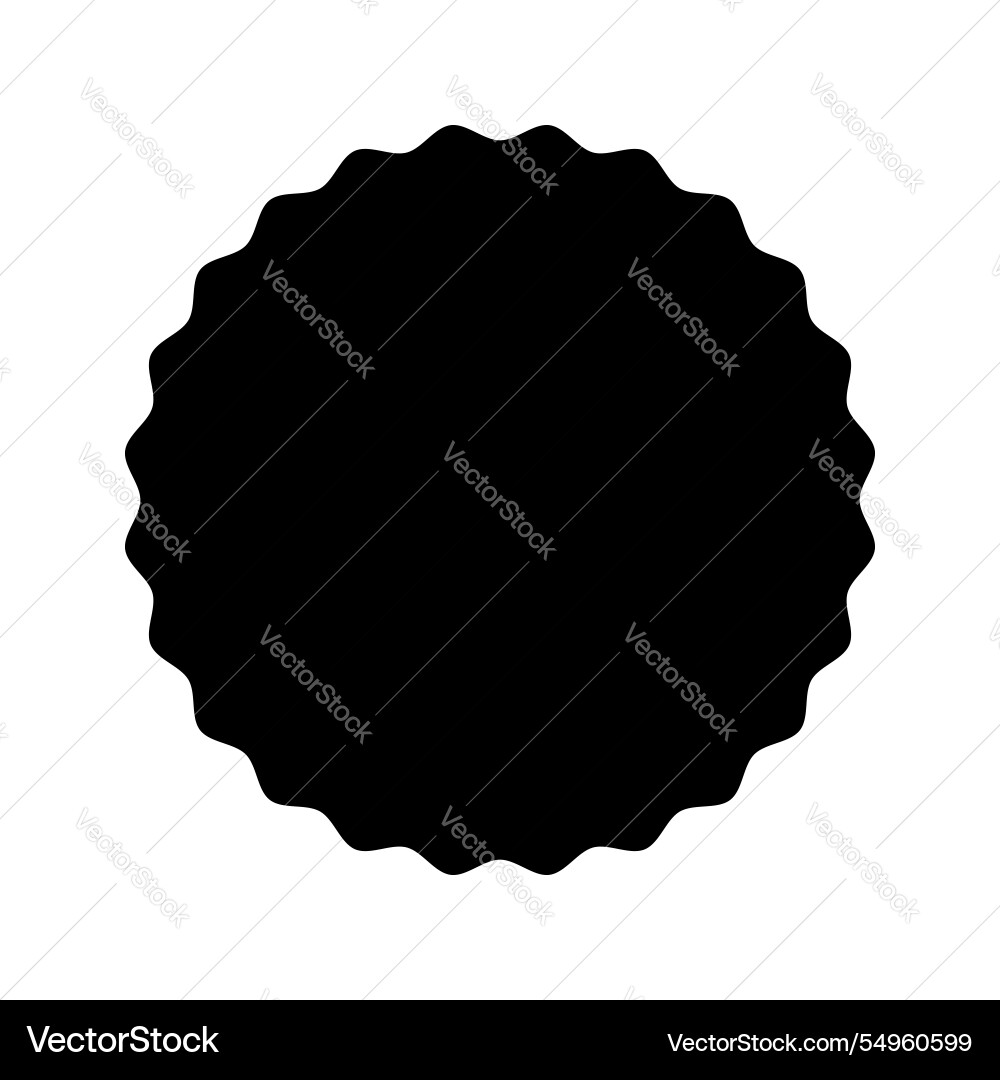 Wavy circle shape round form with curvy borders Wavy circle shape round form with curvy borders Vector Image