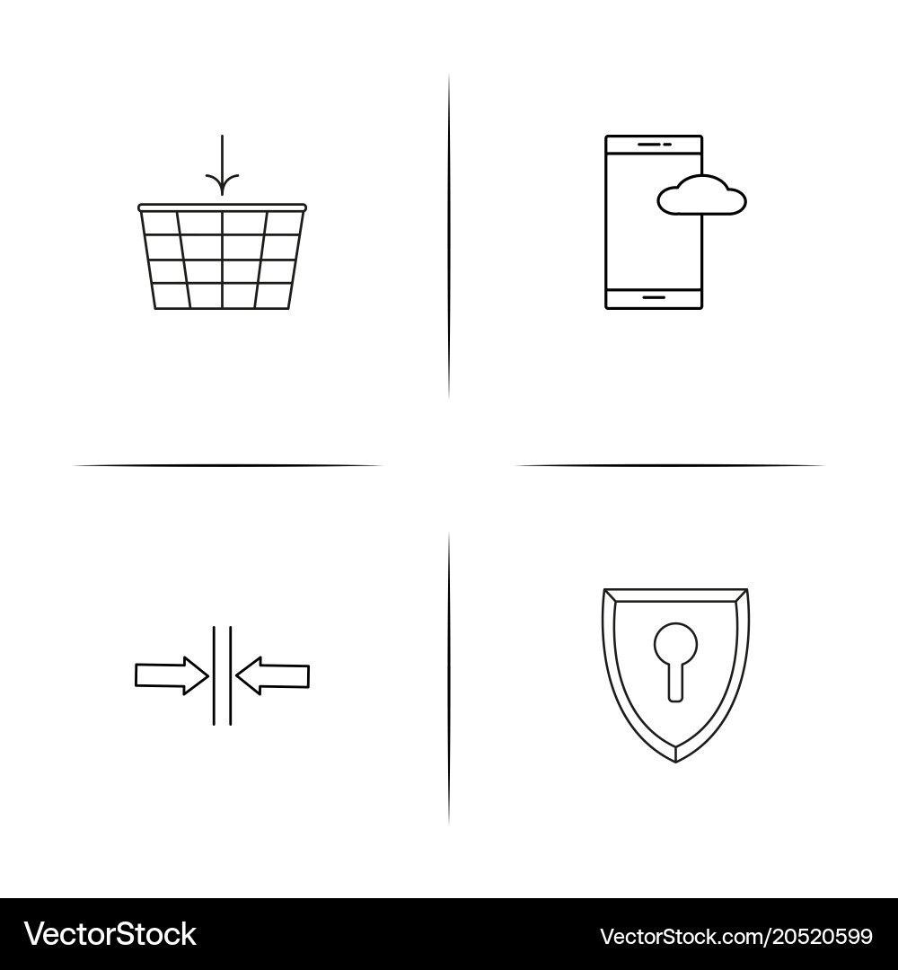 Web applications simple linear icons set outlined vector image