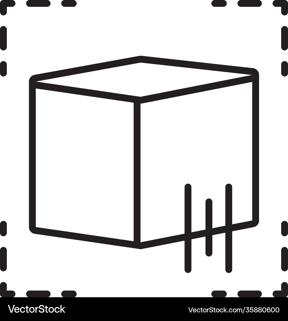 Augmented reality cube icon line style vector image