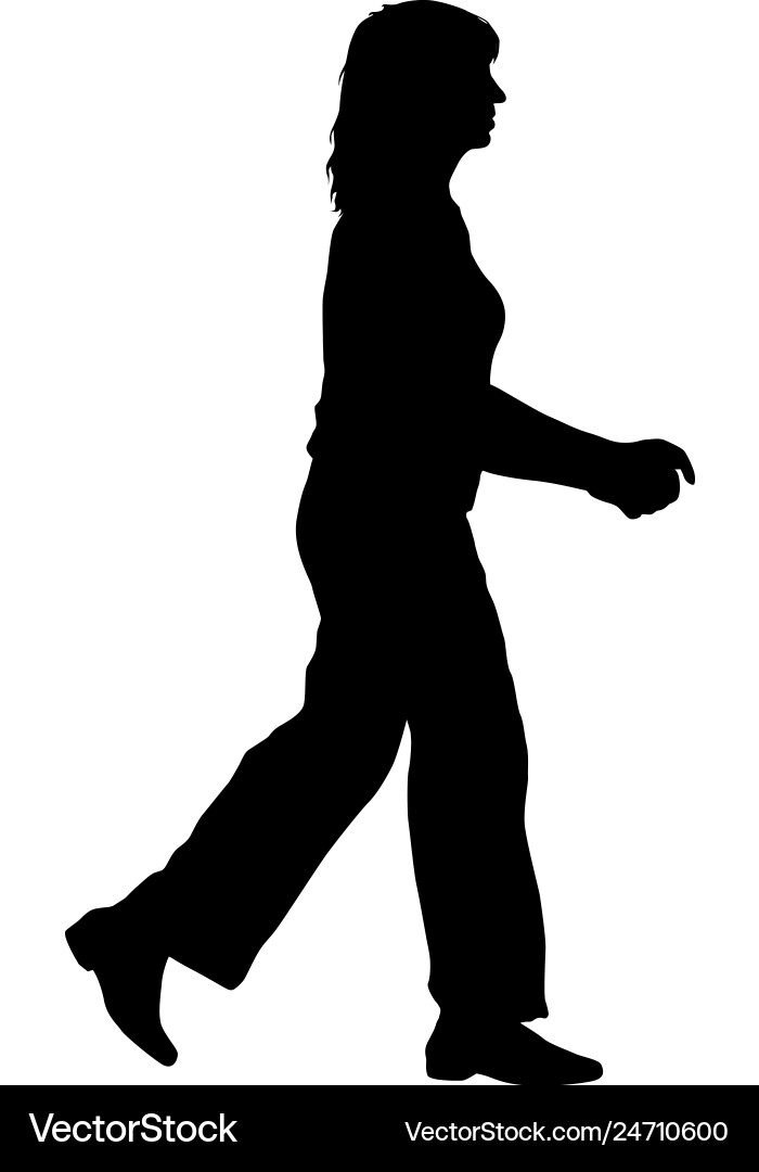 Black silhouette woman standing people on white Black silhouette woman standing people on white vector image