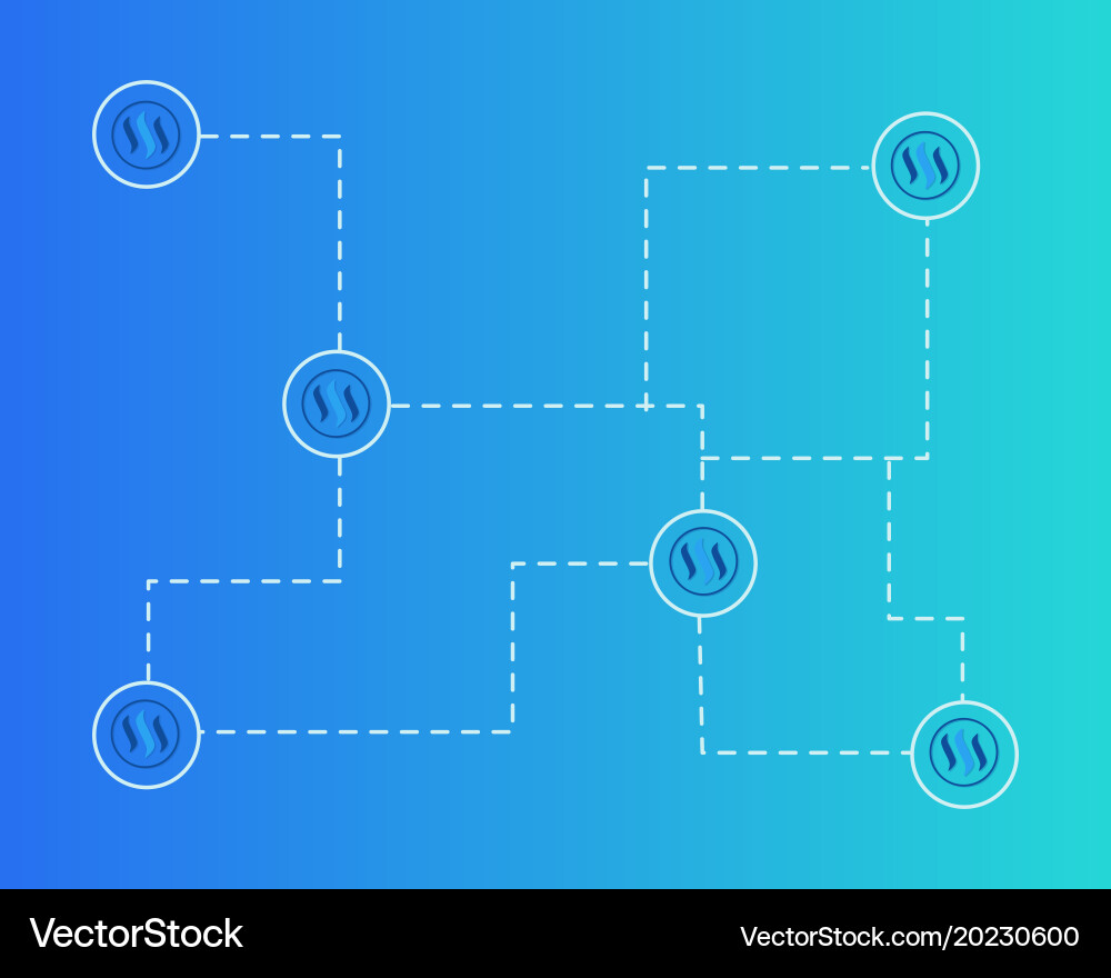 Blockchain steem networking concept background vector image
