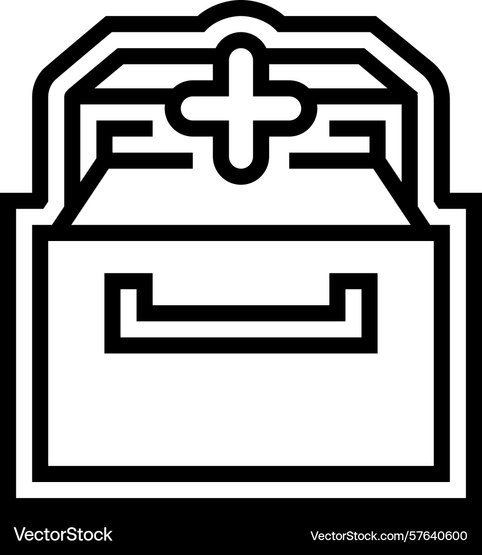 Built storage line icon vector image