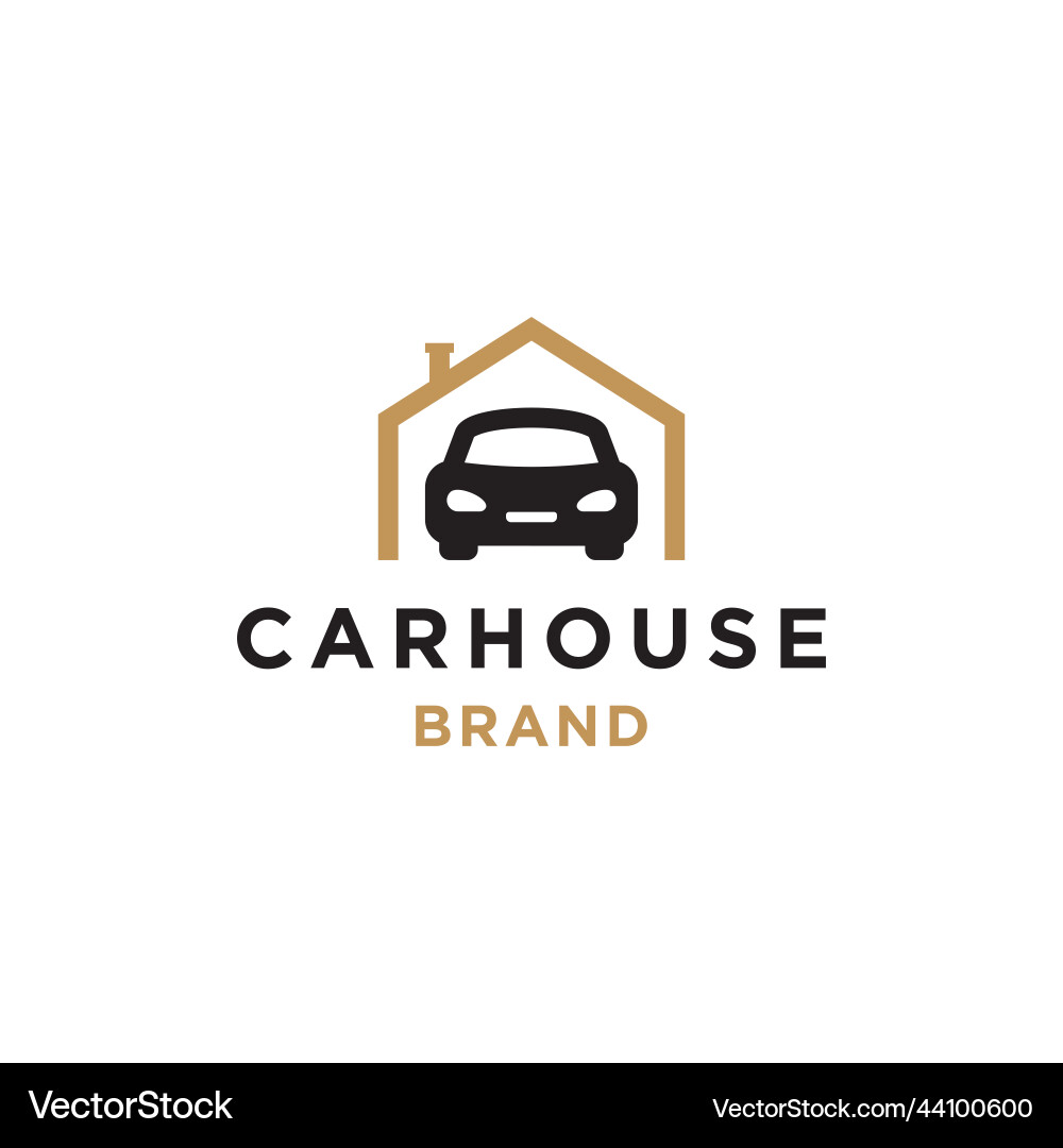 Car house logo icon out from garage Royalty Free Vector
