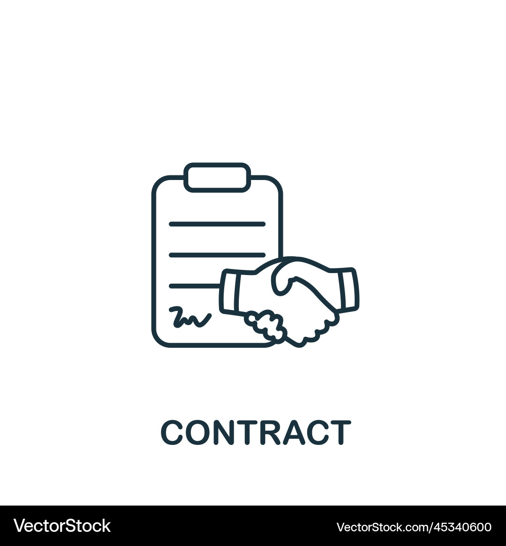 Contract icon monochrome simple project Contract icon monochrome simple project Vector Image