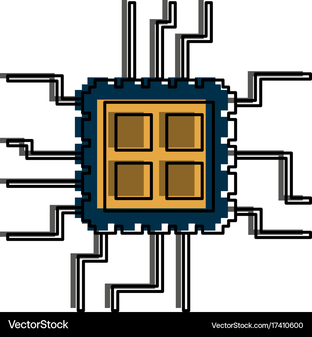 Cpu chip icon image vector image