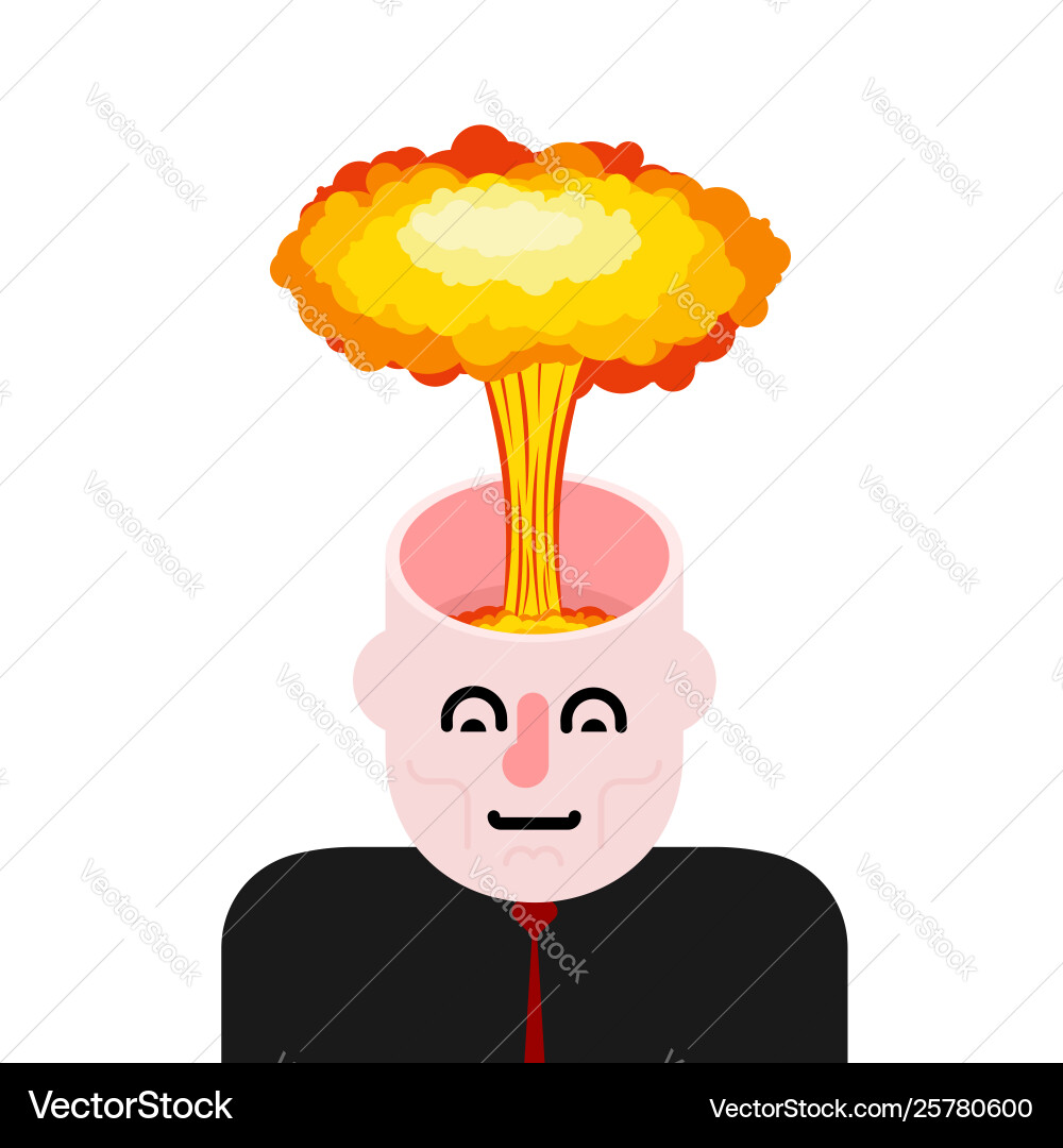 Explosion brain open head Explosion brain open head Vector Image