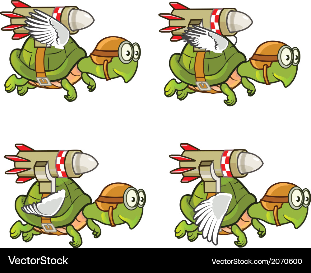 Turtle With Rocketship Flying turtle with rocket Royalty Free Vector Image