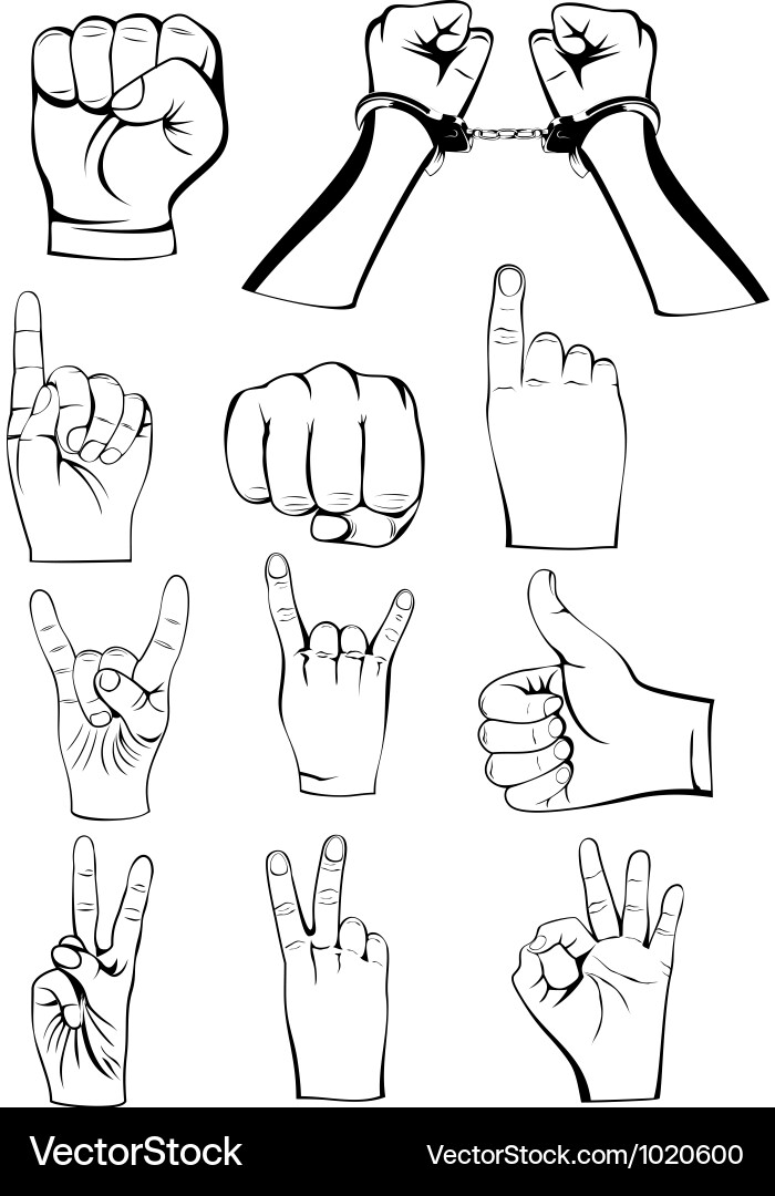 Hands gestures Royalty Free Vector Image - VectorStock