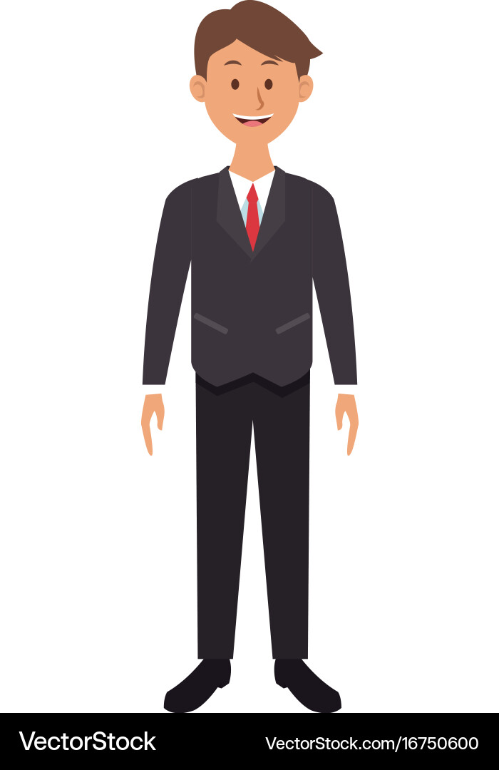 Lächelnder Mann in Formal Suit Vektorbild