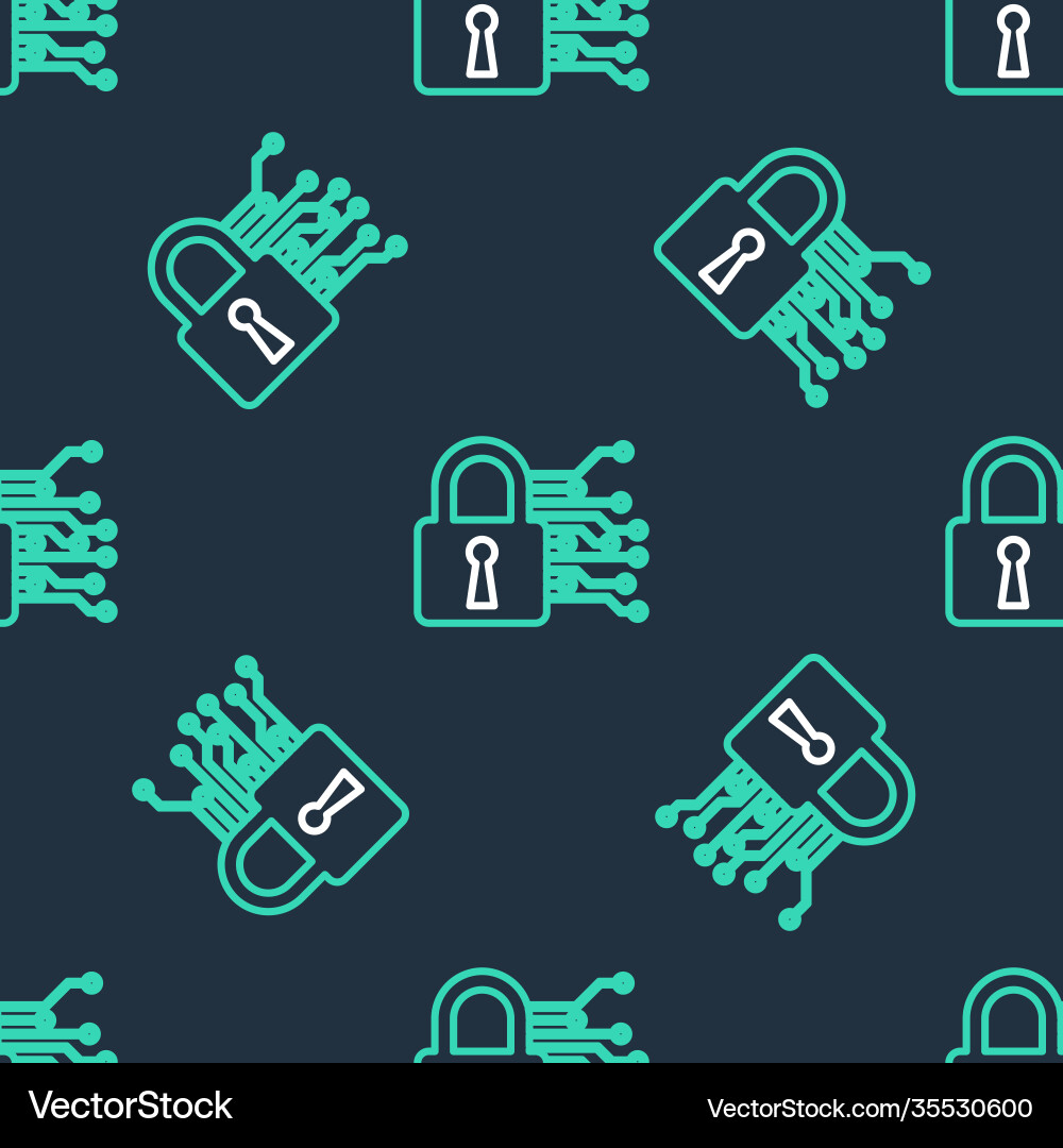 Line cyber security icon isolated seamless pattern Line cyber security icon isolated seamless pattern vector image