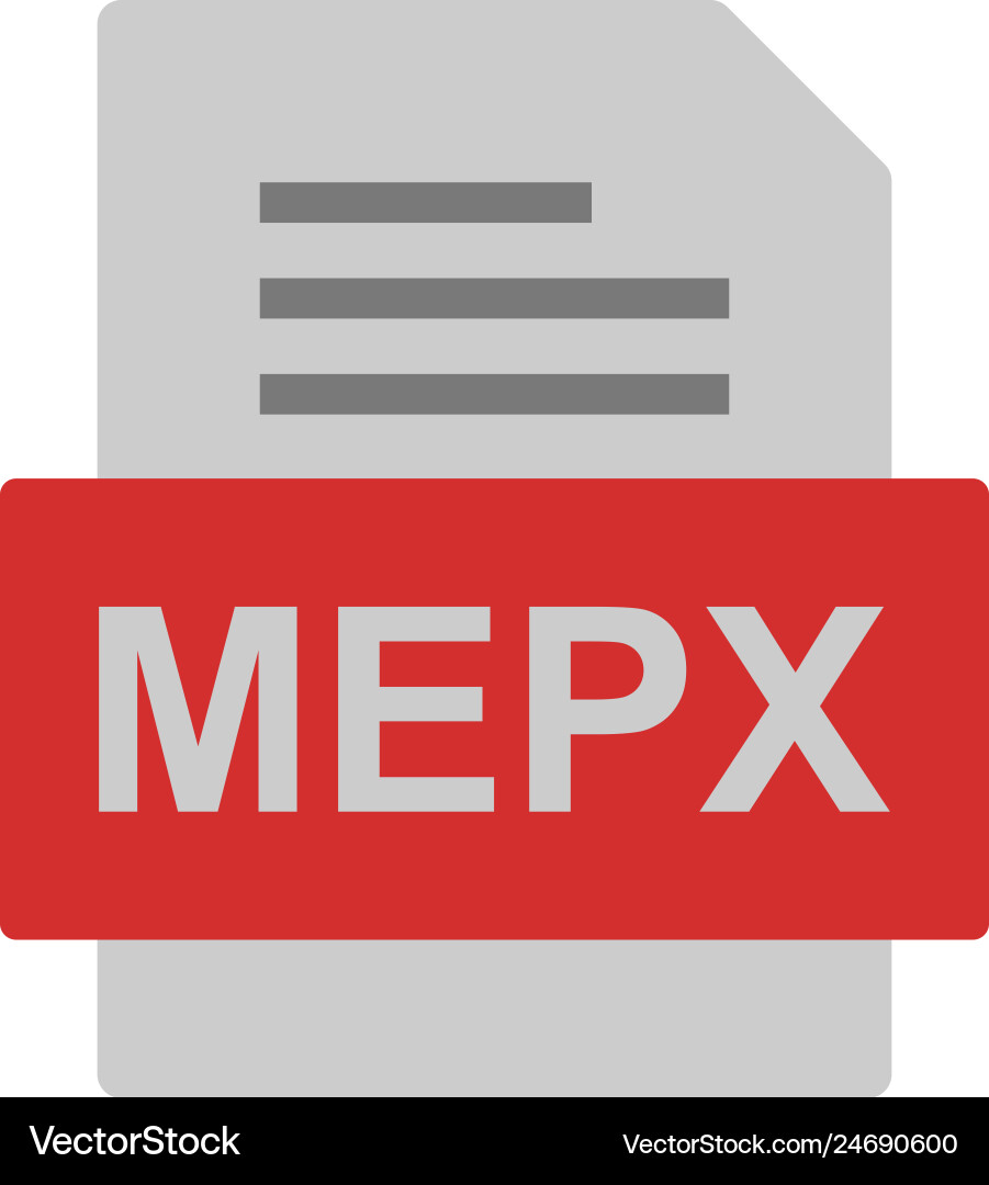 Mepx file document icon vector image