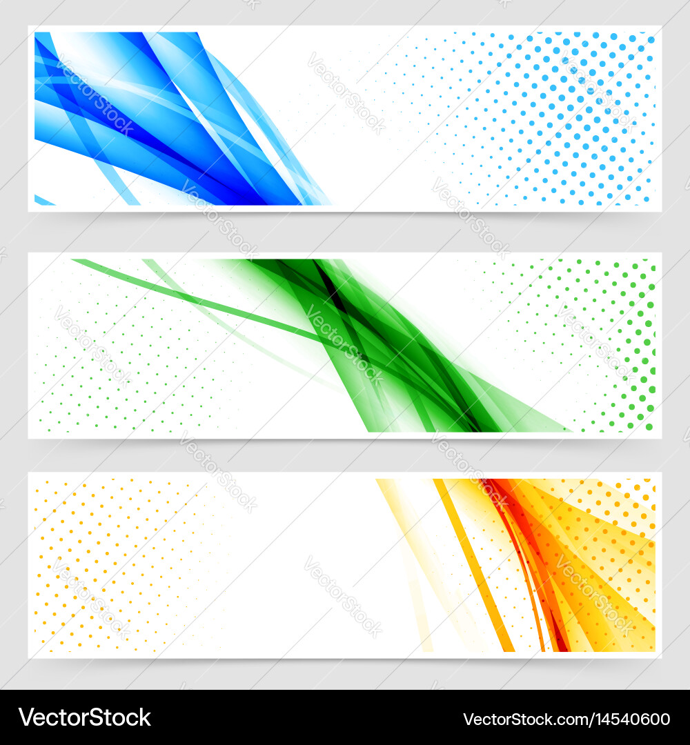 Modern colorful futuristic hi-tech header set Vector Image