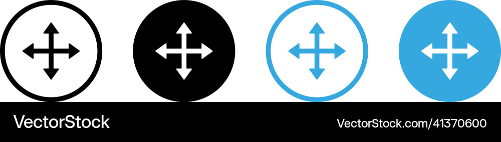 Move icon arrow drag symbol direction arrows vector image