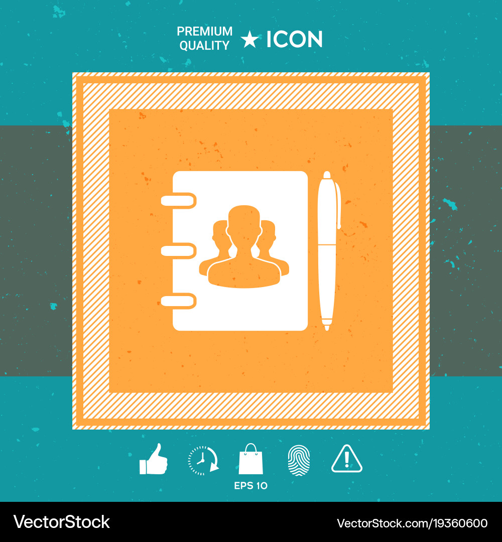 Notebook address phone book with symbol of group Vector Image