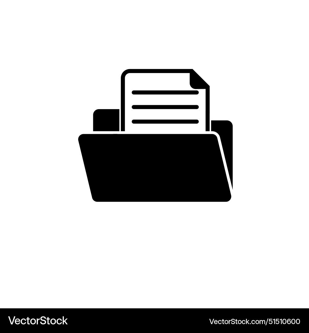 Open file folder document solid flat icon Open file folder document solid flat icon vector image
