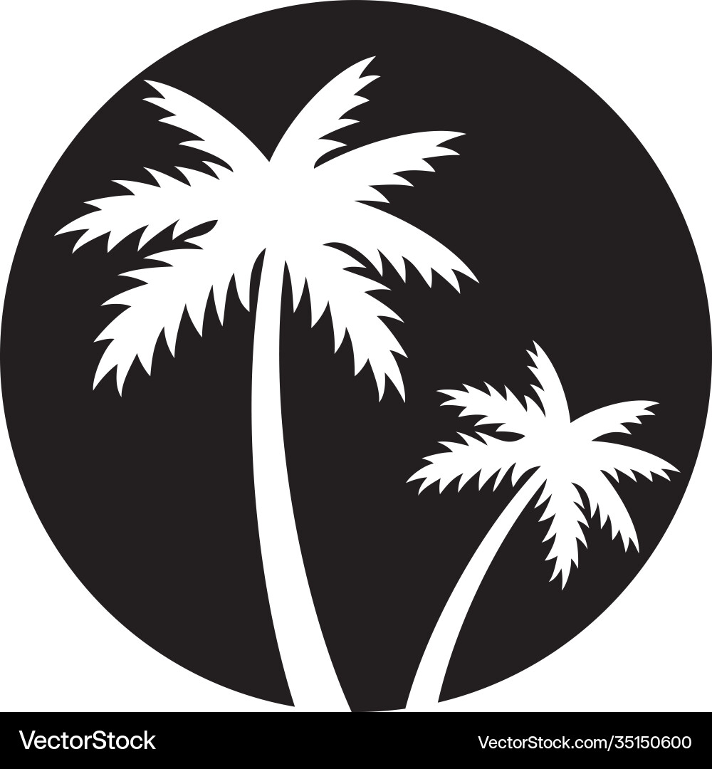Palm Trees Silhouette Vector Image