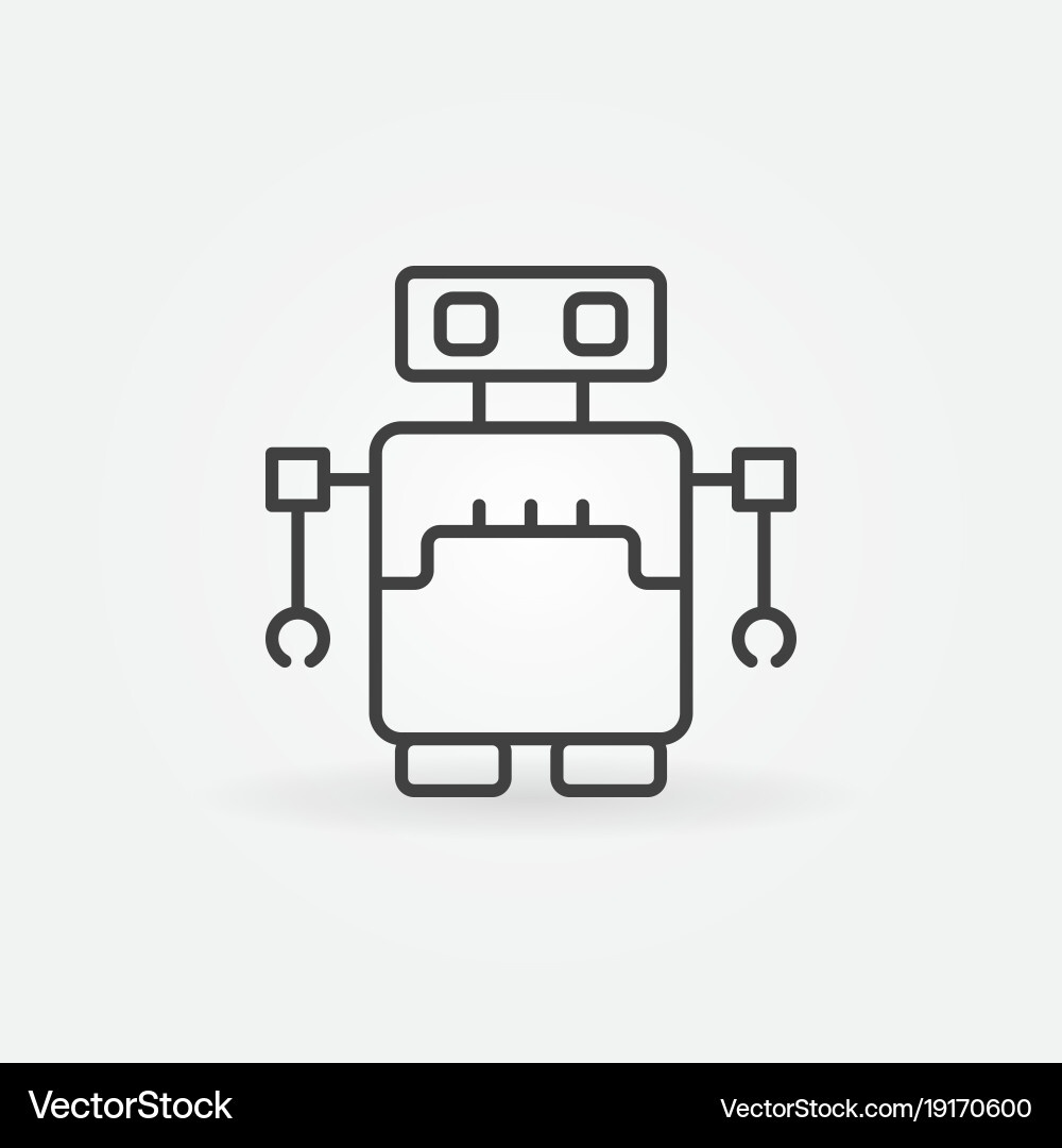 Robot Outline Icon - Modern Style vector image