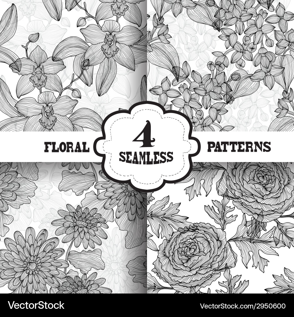 Seamless patterns set vector image