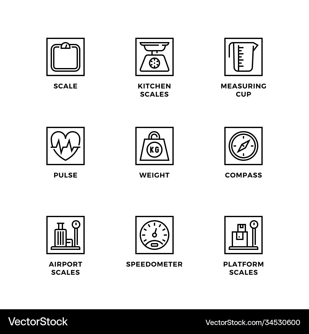 Set icons for measuring Vector Image