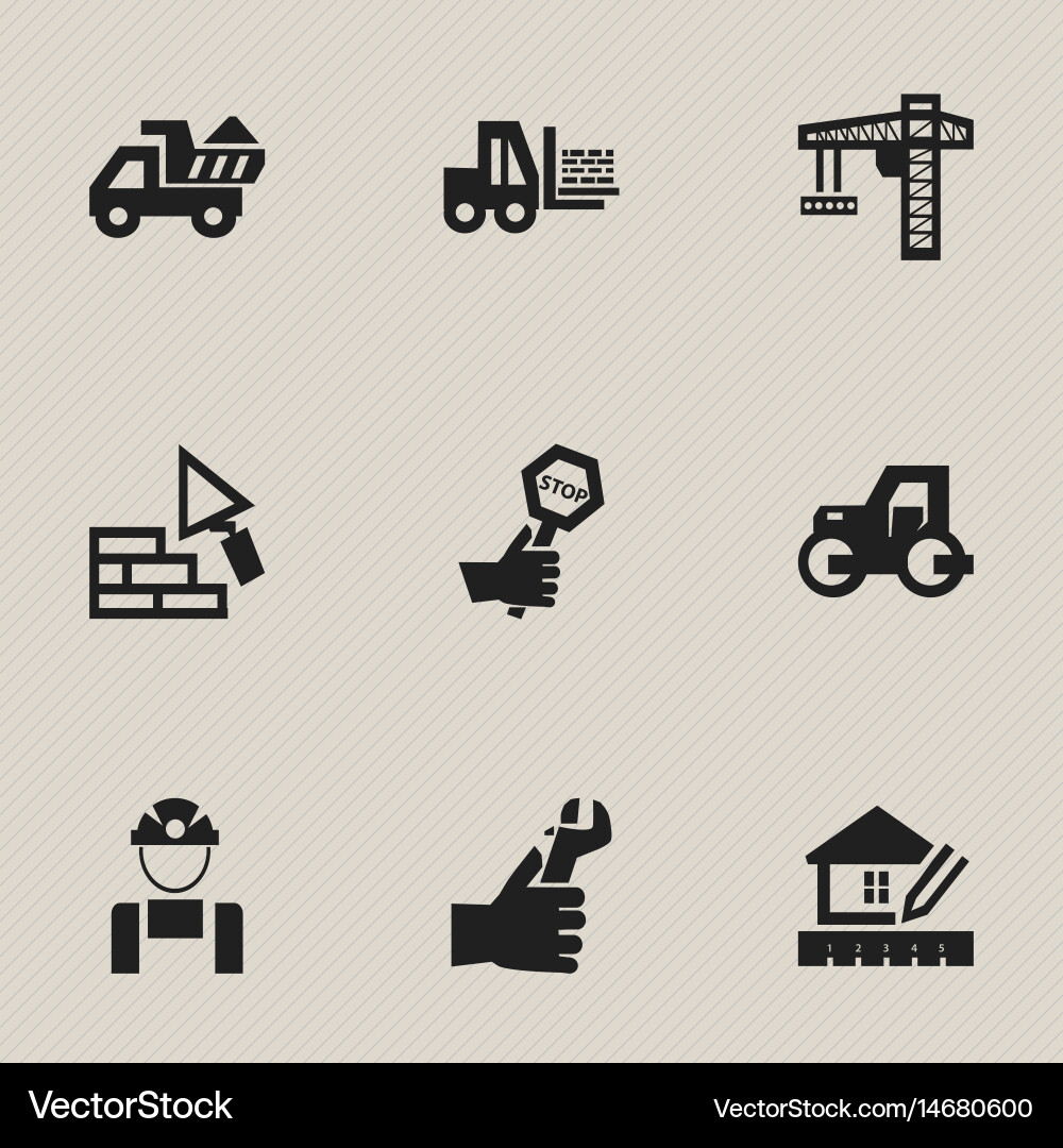 Set of 9 editable structure icons includes Vector Image