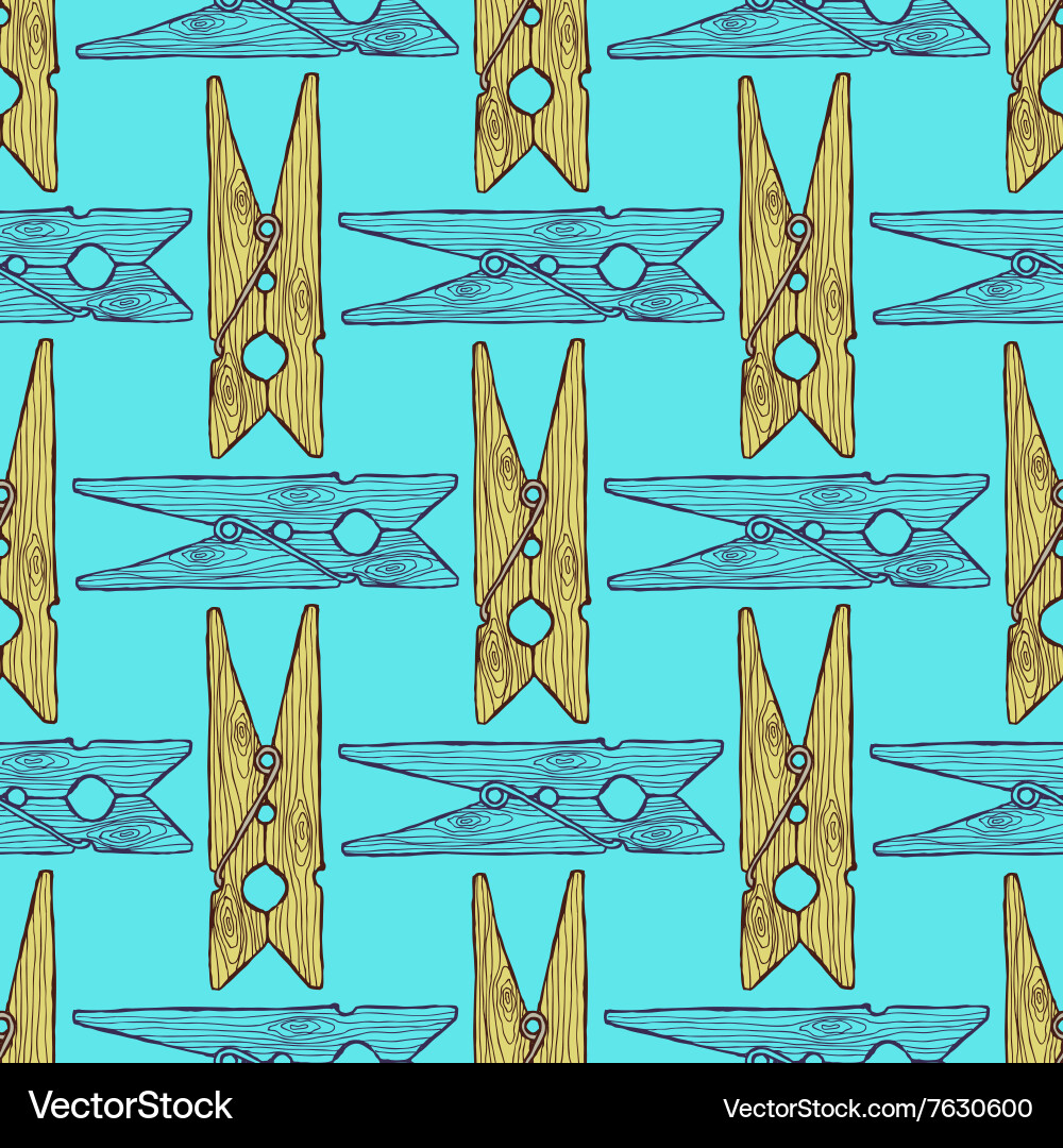 Sketch clotespin pattern vector image