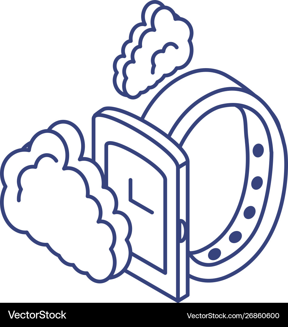 Smartwatch device with clouds computing vector image