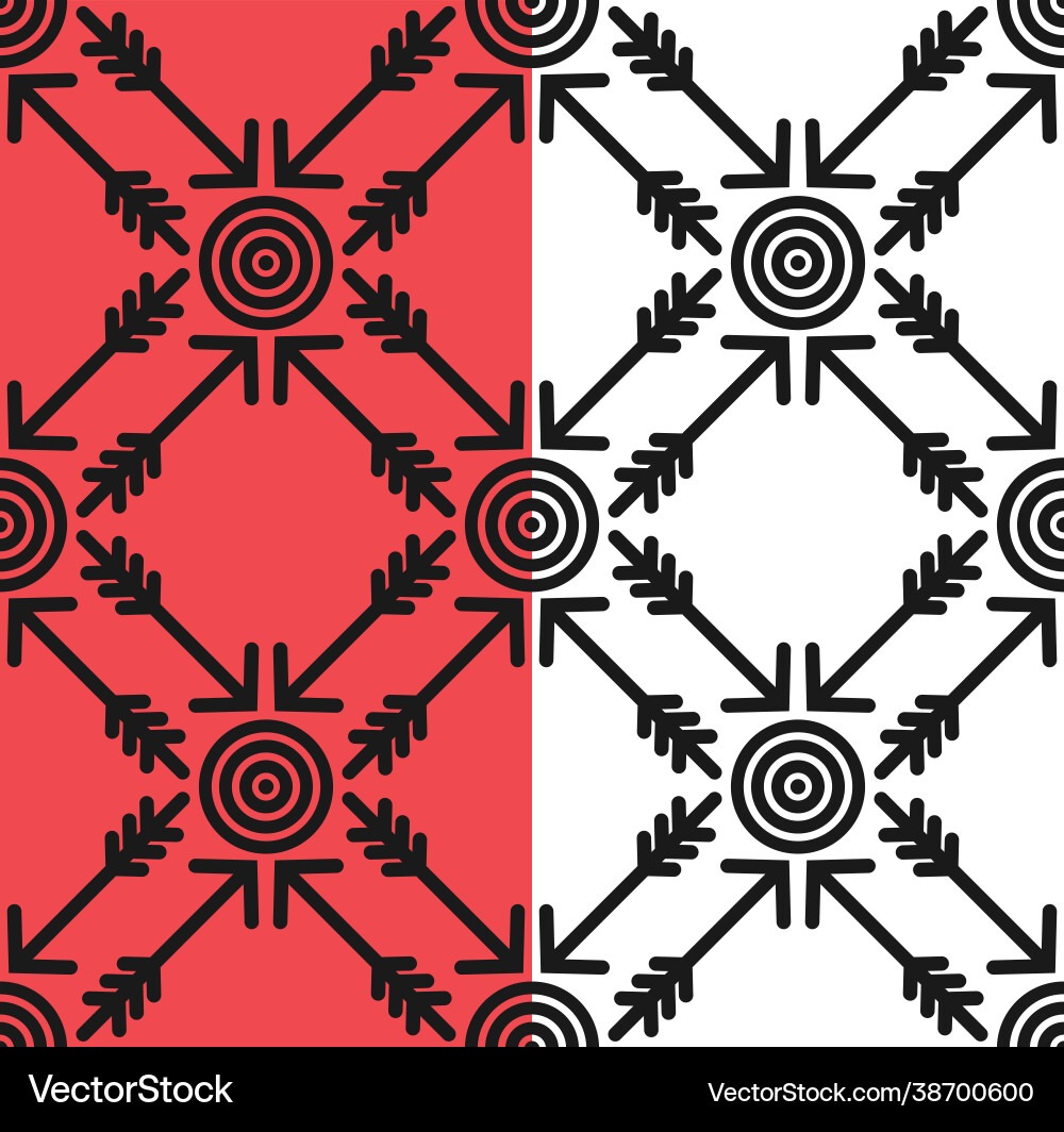 Target arrows square grid seamless pattern black Target arrows square grid seamless pattern black Vector Image