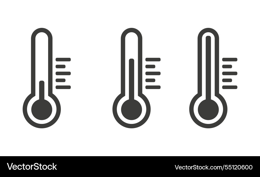 Thermometer temperature icon set simple design Vector Image
