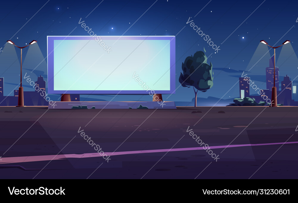 Blank billboard display on roadside white screen Blank billboard display on roadside white screen vector image