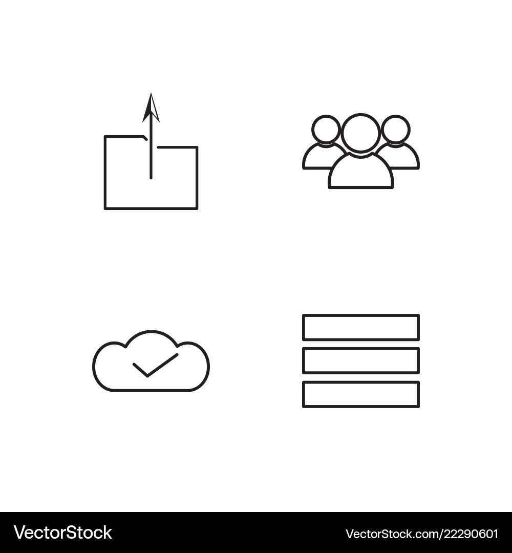 Business simple outlined icons set Royalty Free Vector Image
